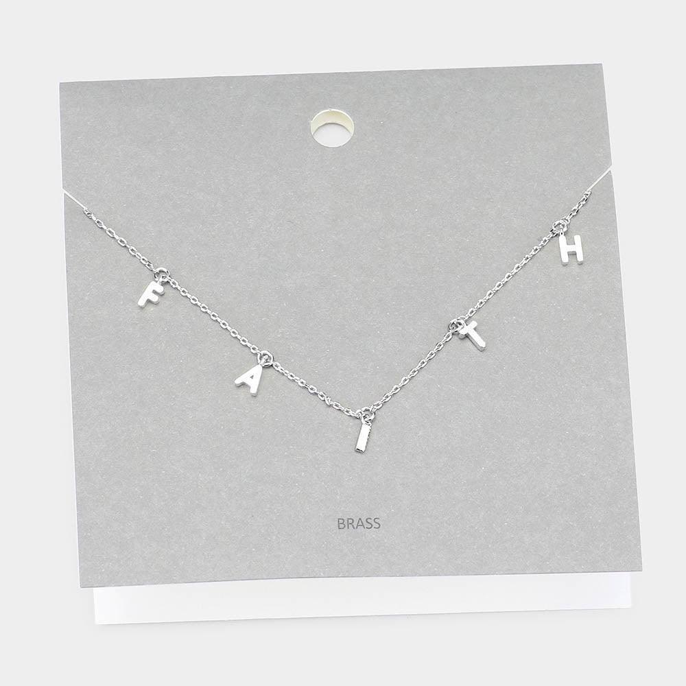 'Faith' Brass Metal Pendant Necklace - Jewelry Store by Erik Rayo