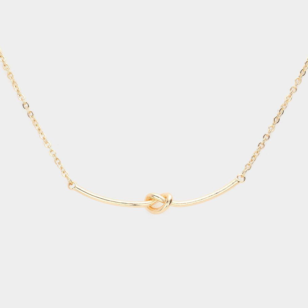 Gold Metal Knot Pendant Necklace - Jewelry Store by Erik Rayo