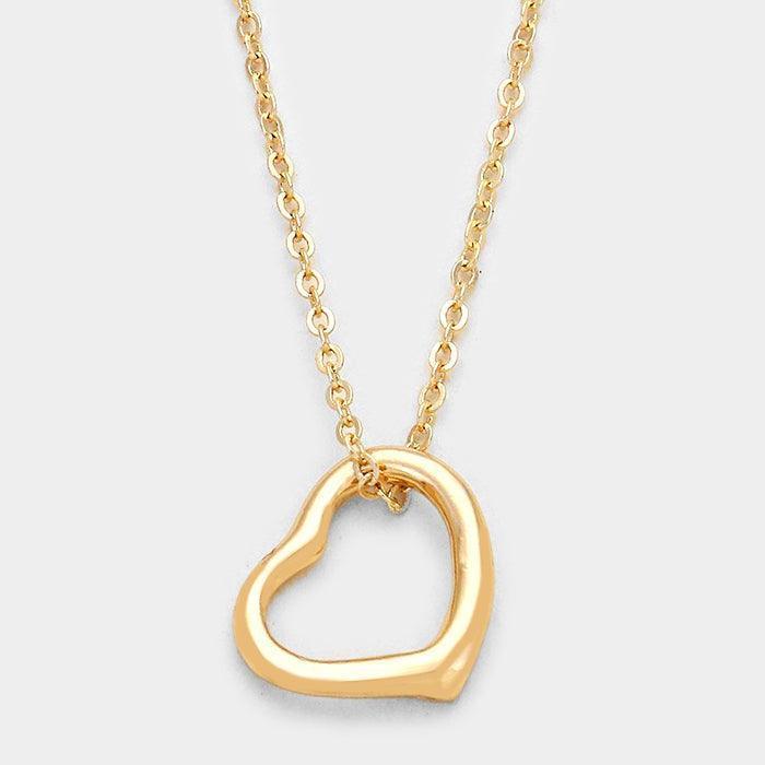 Gold Metal heart pendant necklace - Jewelry Store by Erik Rayo