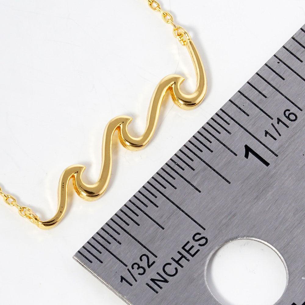 Gold Gold Dipped Metal Wave Pendant Necklace - Jewelry Store by Erik Rayo