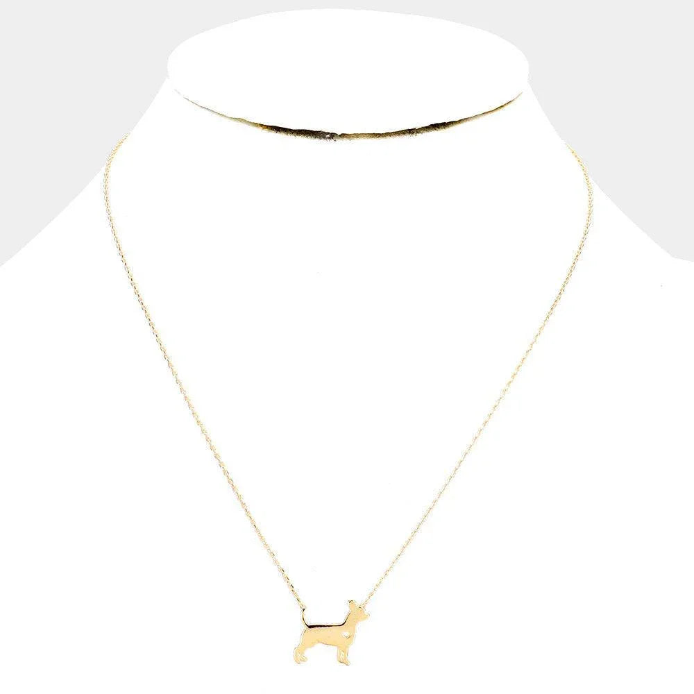 Gold Gold Dipped French Boston Terrier Dog Heart Pendant Necklace - Jewelry Store by Erik Rayo