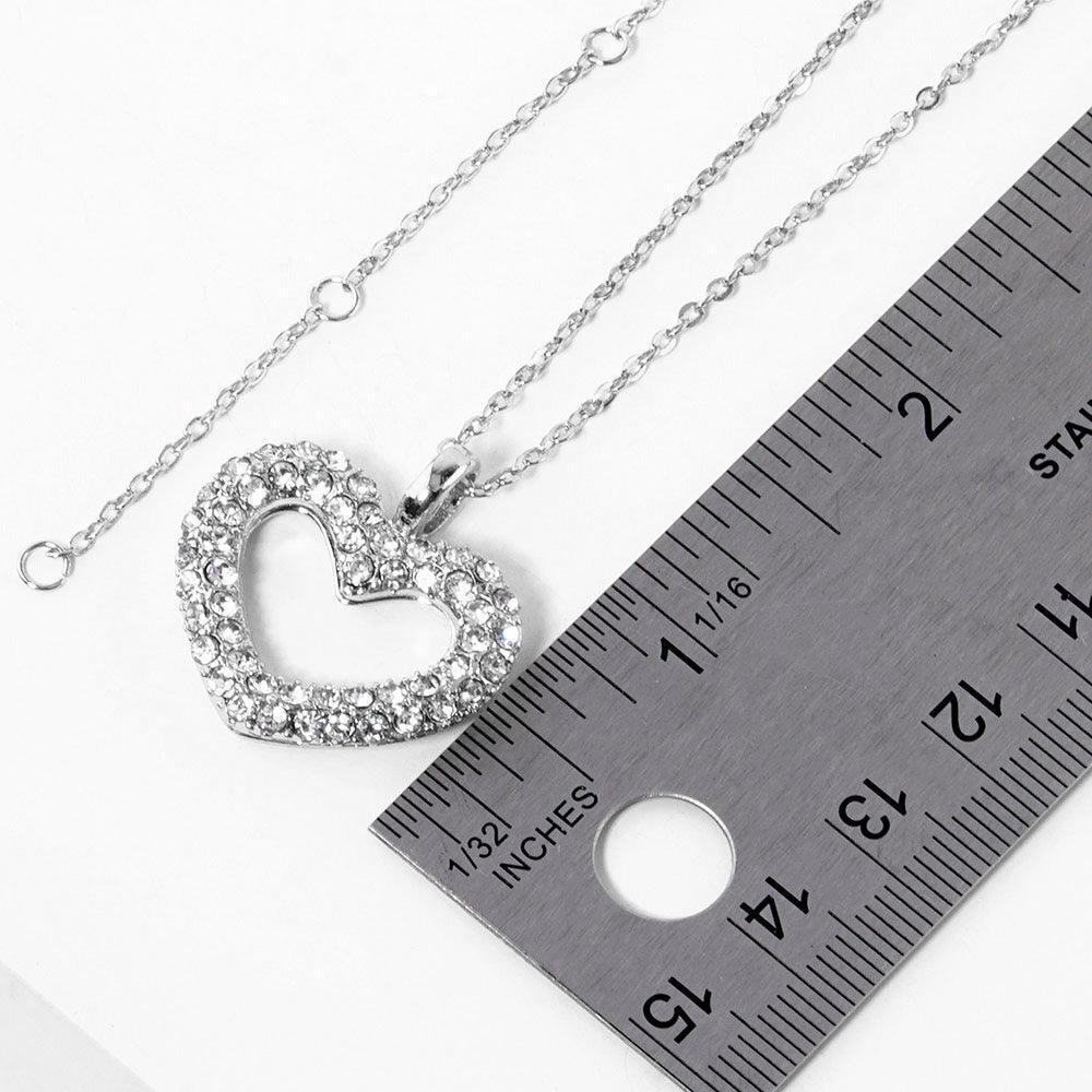 Stone Paved Open Heart Pendant Necklace - Jewelry Store by Erik Rayo