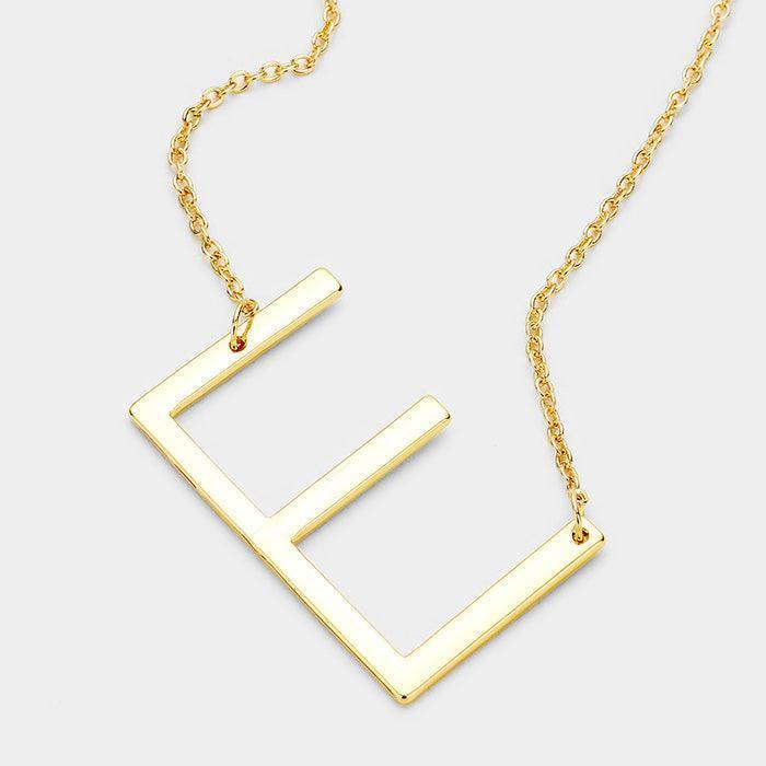 Gold Monogram Metal Pendant Necklace - Jewelry Store by Erik Rayo