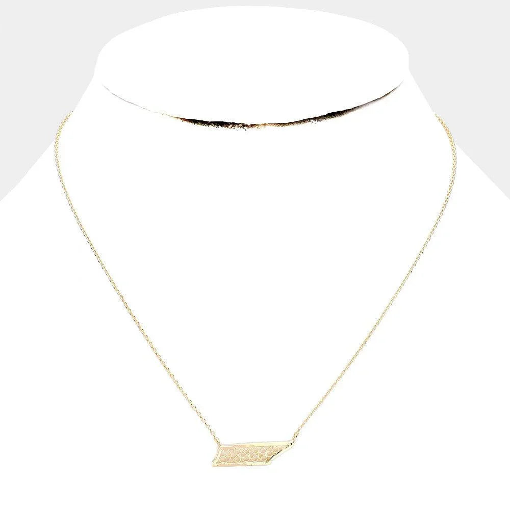 Gold Gold Dipped Tennessee State Pendant Necklace - Jewelry Store by Erik Rayo