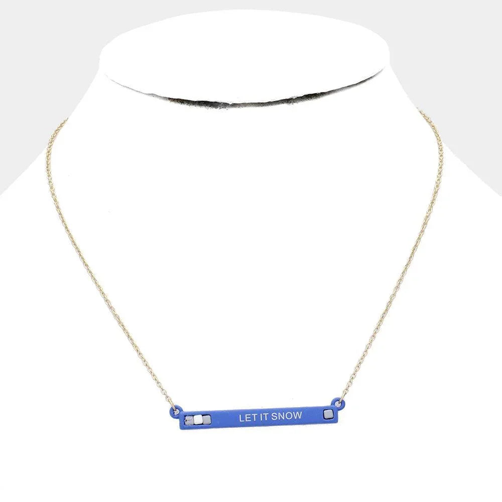 Gold Let it Snow Cube Resin Pendant Necklace - Jewelry Store by Erik Rayo