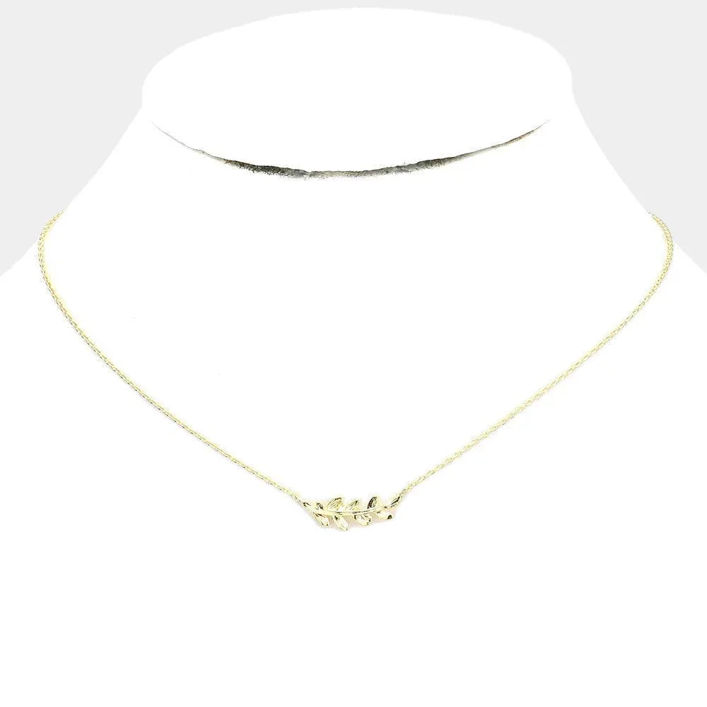 Gold Gold Dipped Leaf Pendant Necklace - Jewelry Store by Erik Rayo