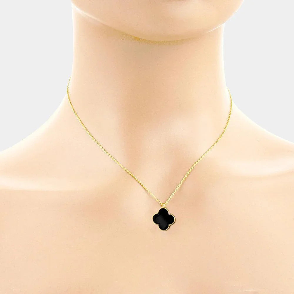 Gold Gold Dipped Quatrefoil Pendant Necklace - Jewelry Store by Erik Rayo