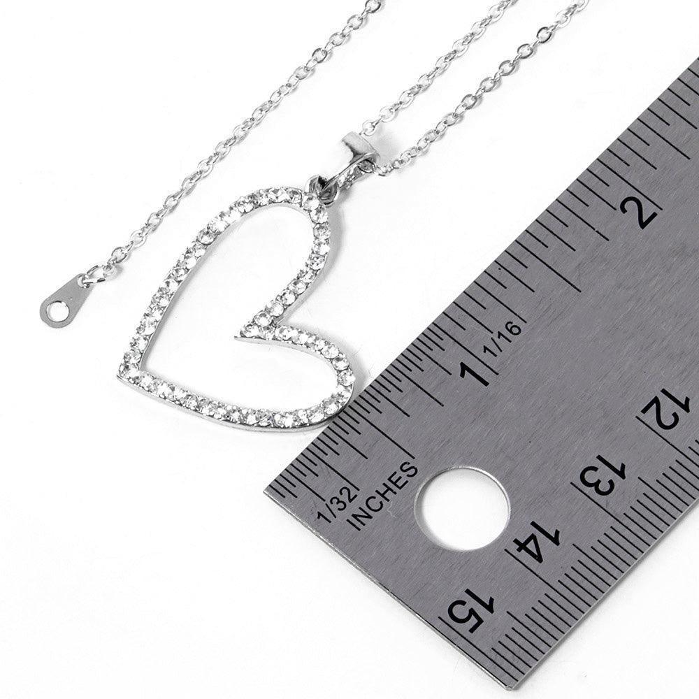 Stone Paved Open Heart Pendant Necklace - Jewelry Store by Erik Rayo