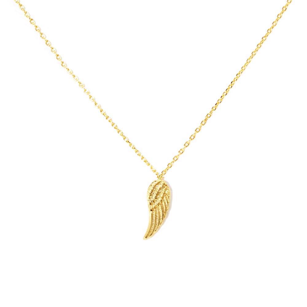 Gold Gold Dipped Metal Wing Pendant Necklace - Jewelry Store by Erik Rayo