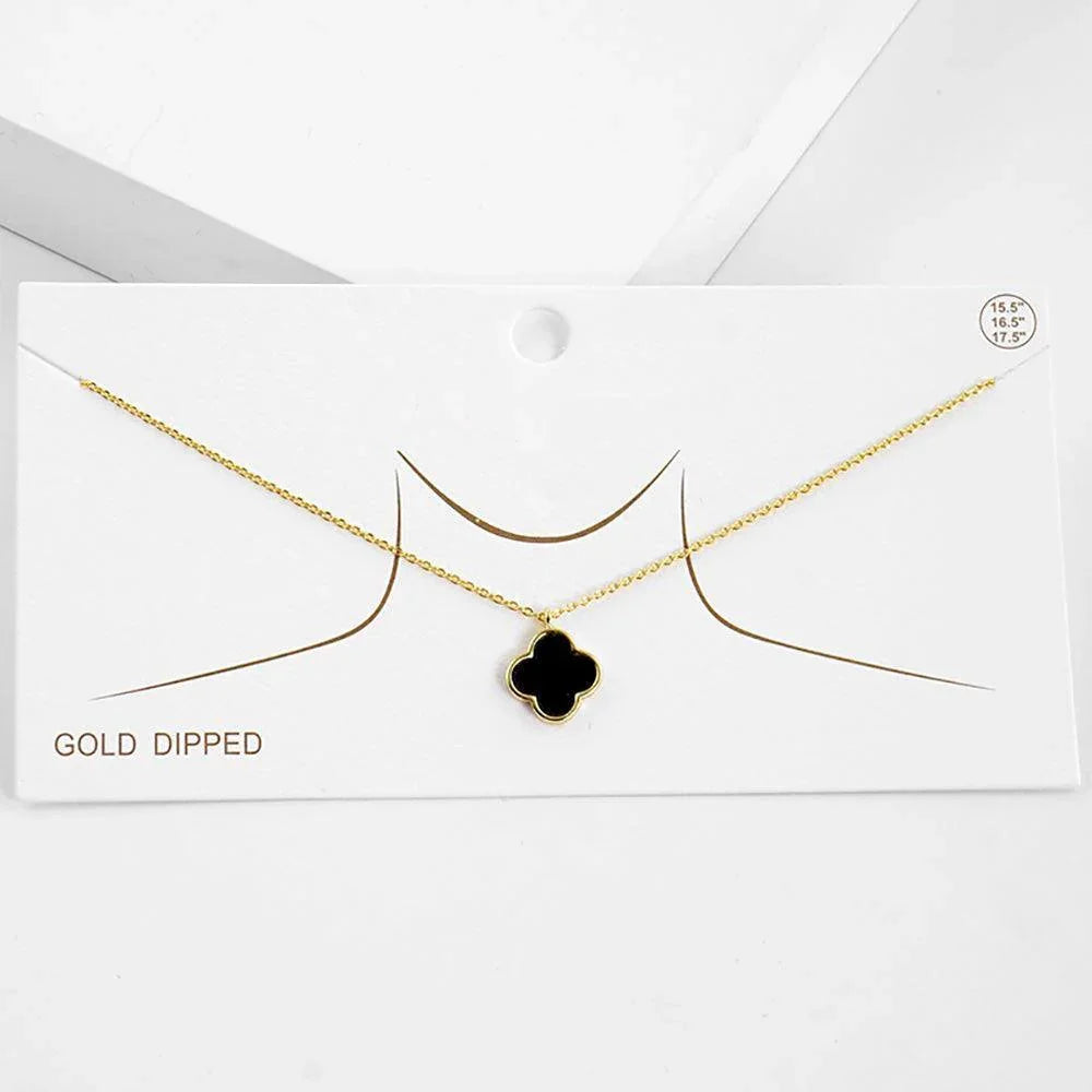 Gold Gold Dipped Quatrefoil Pendant Necklace - Jewelry Store by Erik Rayo