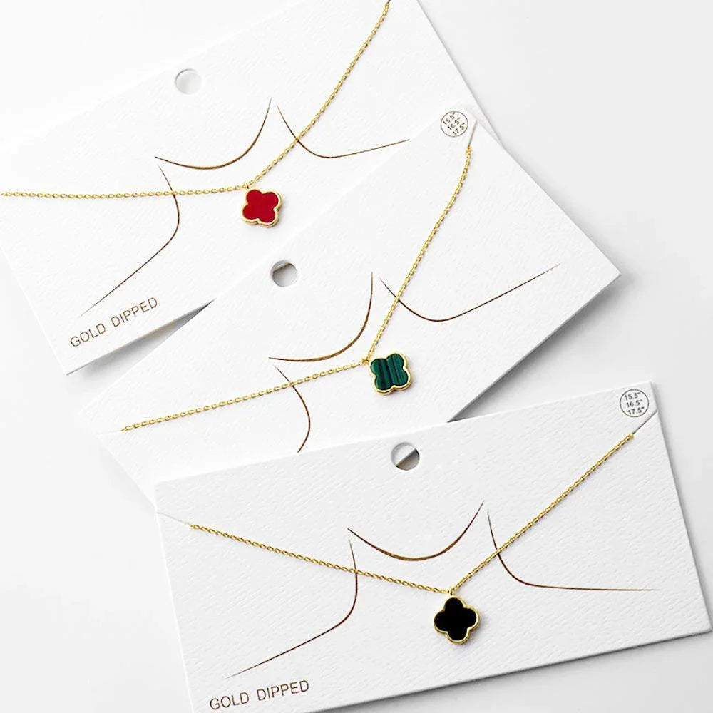 Gold Gold Dipped Quatrefoil Pendant Necklace - Jewelry Store by Erik Rayo