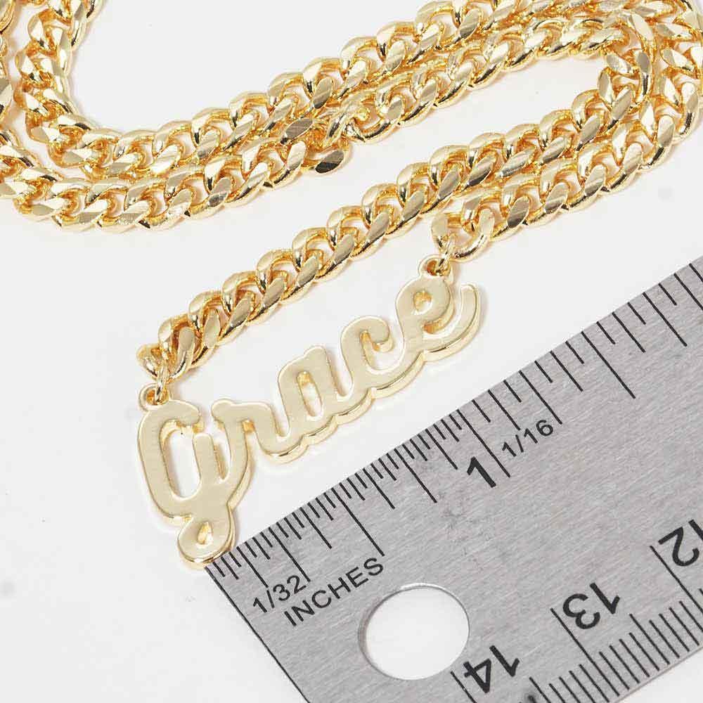 Gold Grace Message Pendant Gold Dipped Metal Necklace - Jewelry Store by Erik Rayo