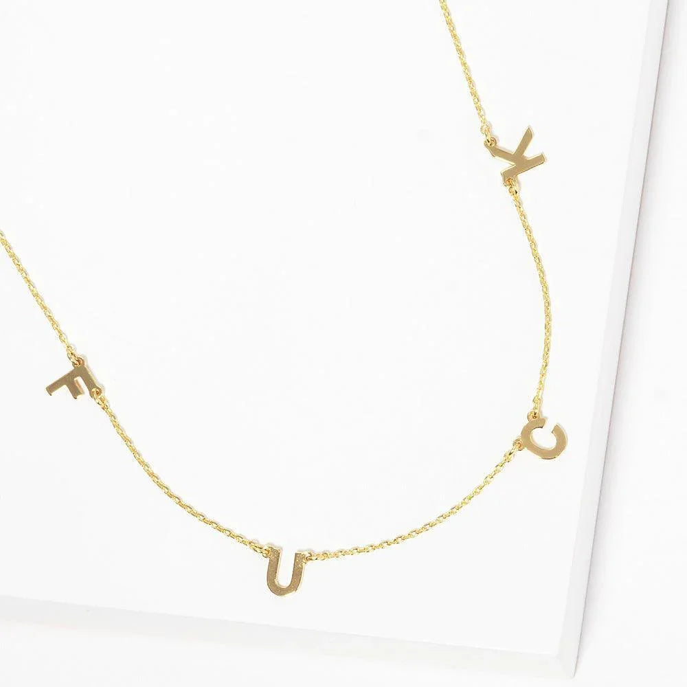 Gold Gold Dipped Metal FXXK Message Pendant Necklace - Jewelry Store by Erik Rayo