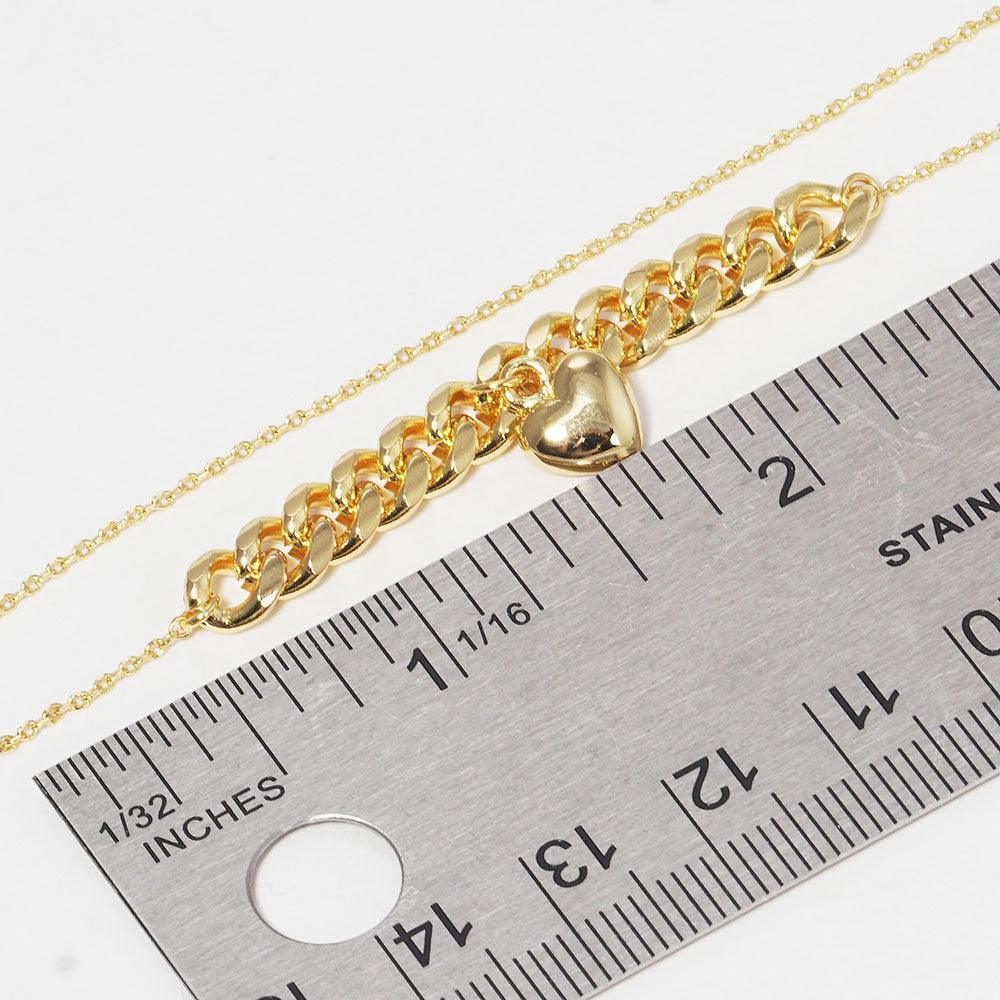 Gold Gold Dipped Metal Chain Detailed Heart Pendant Necklace - Jewelry Store by Erik Rayo