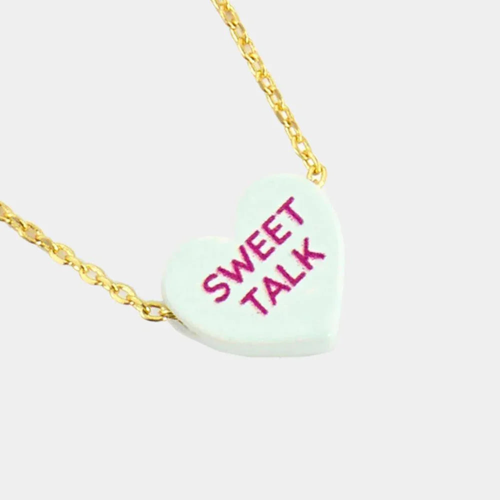 Sweet Talk Message Heart Pendant Necklace - Jewelry Store by Erik Rayo