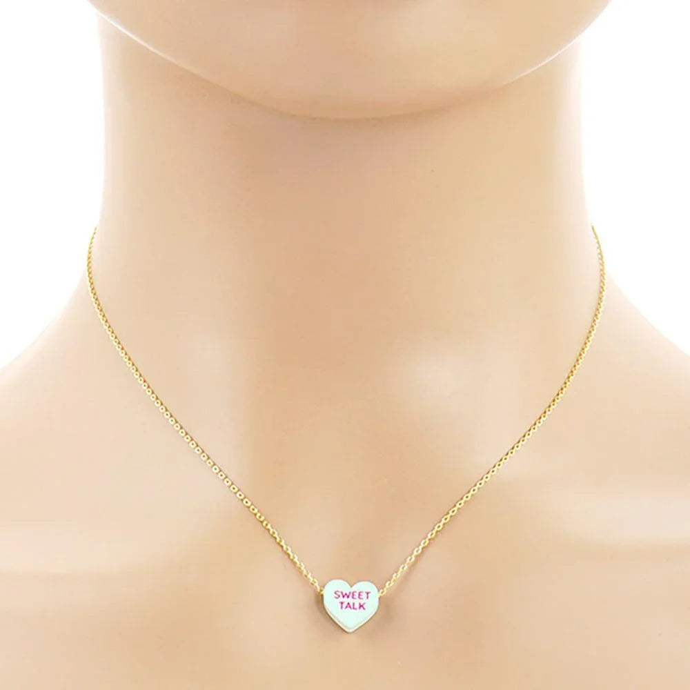 Sweet Talk Message Heart Pendant Necklace - Jewelry Store by Erik Rayo