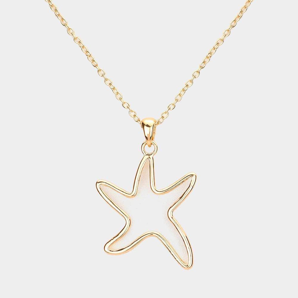 Gold Metal Cut Out Starfish Pendant Necklace - Jewelry Store by Erik Rayo