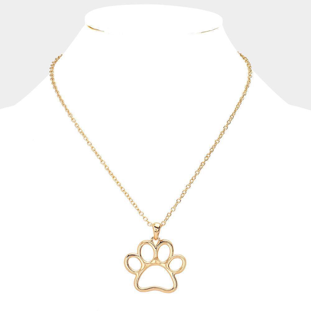 Gold Metal Open Paw Pendant Necklace - Jewelry Store by Erik Rayo