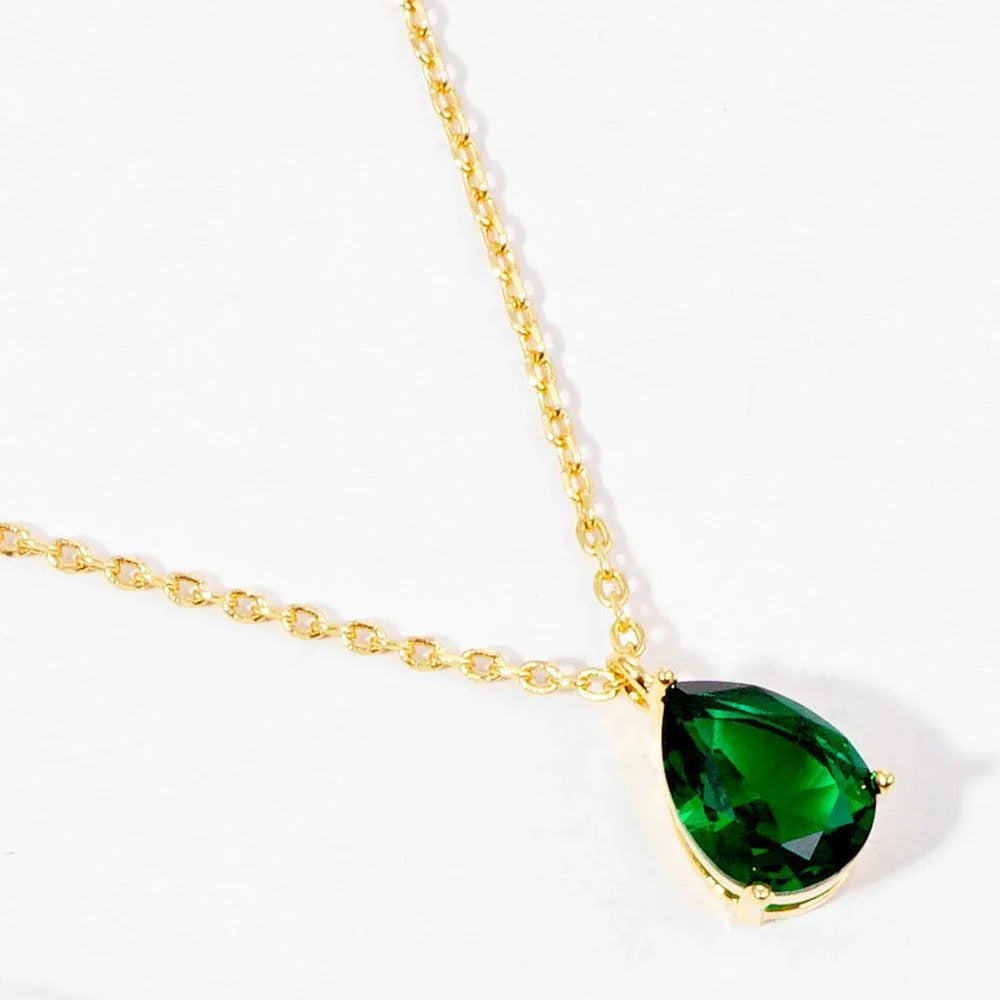 Gold Gold Dipped Teardrop Stone Pendant Necklace - Jewelry Store by Erik Rayo