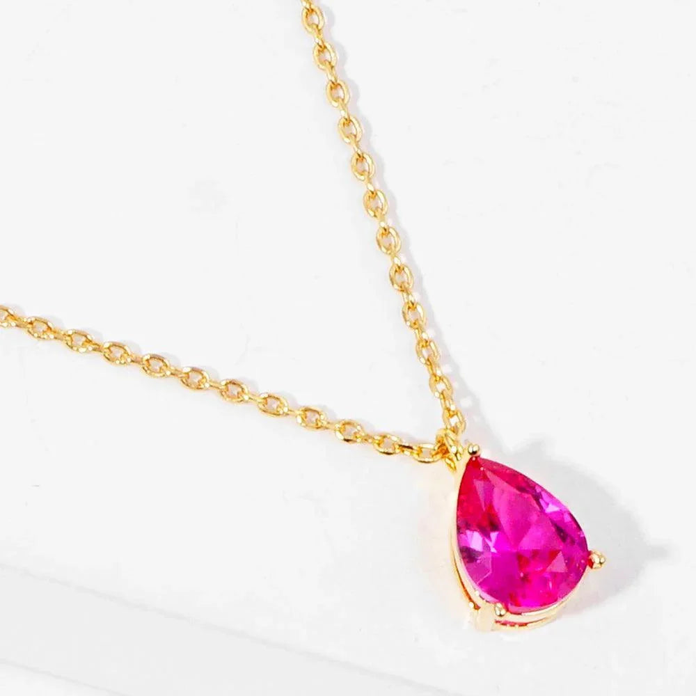 Gold Gold Dipped Teardrop Stone Pendant Necklace - Jewelry Store by Erik Rayo