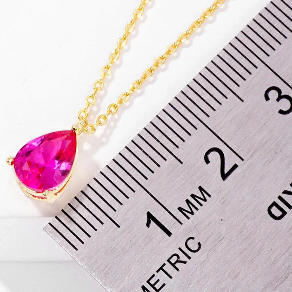 Gold Gold Dipped Teardrop Stone Pendant Necklace - Jewelry Store by Erik Rayo