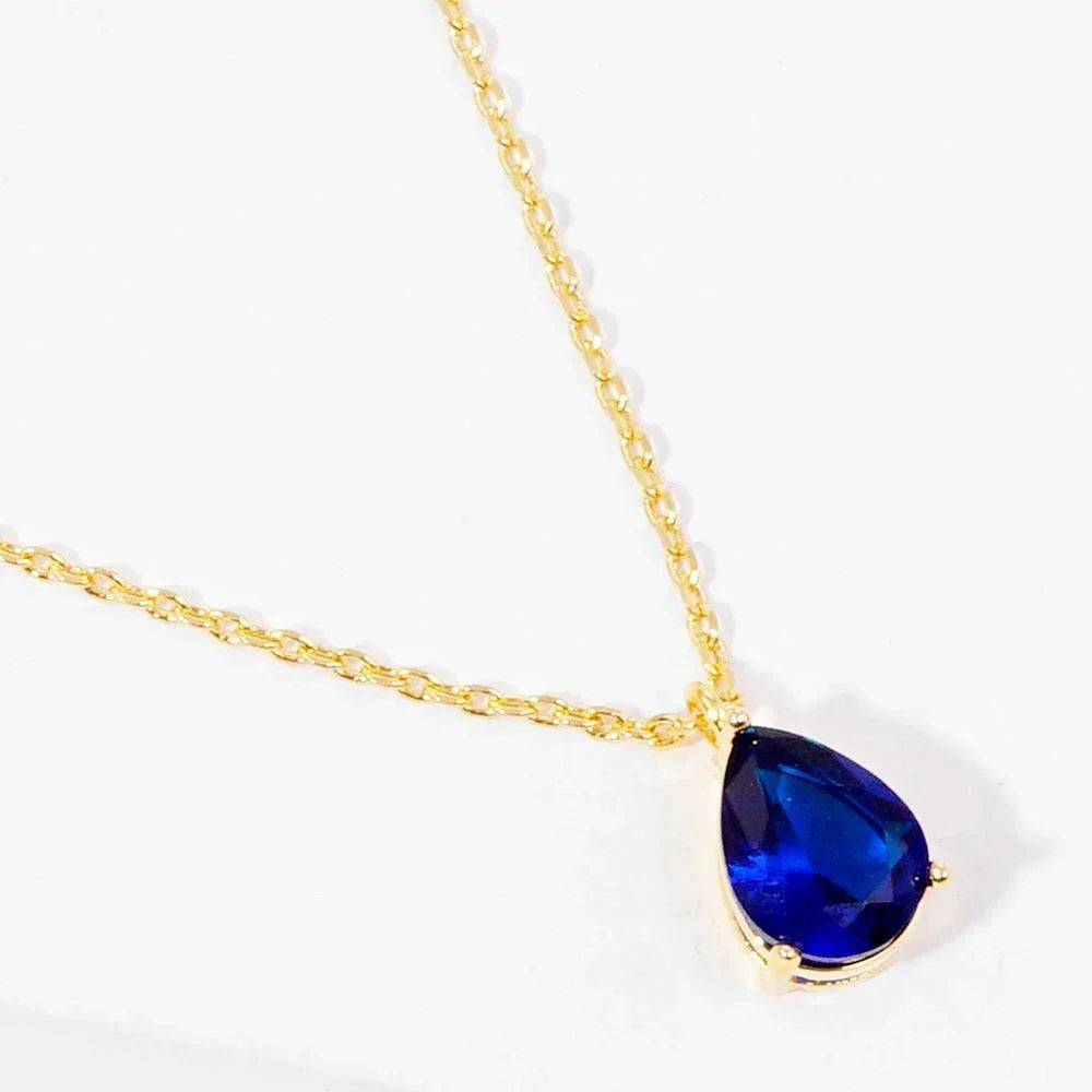 Gold Gold Dipped Teardrop Stone Pendant Necklace - Jewelry Store by Erik Rayo