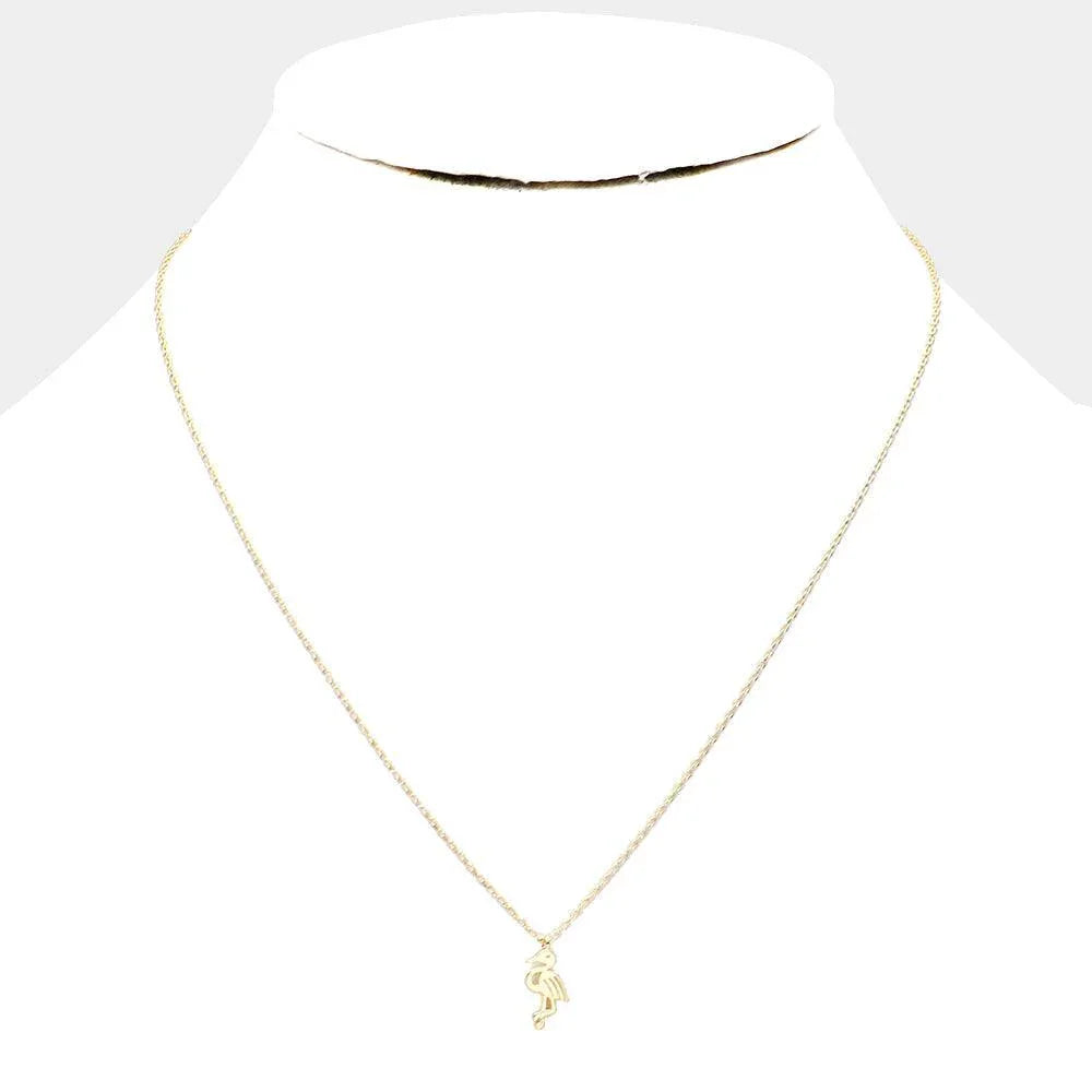 Gold Gold Dipped Flamingo Pendant Necklace - Jewelry Store by Erik Rayo