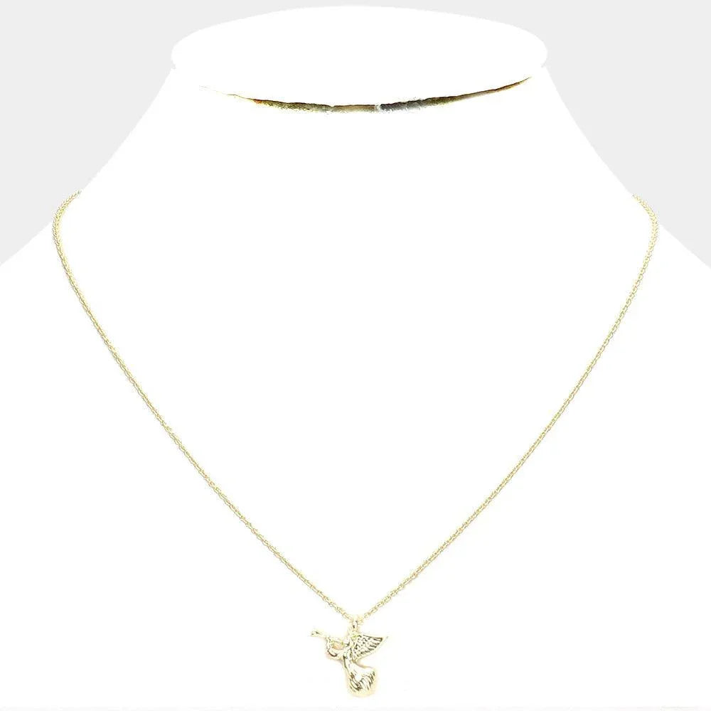 Gold Gold Dipped Metal Angel Pendant Necklace - Jewelry Store by Erik Rayo