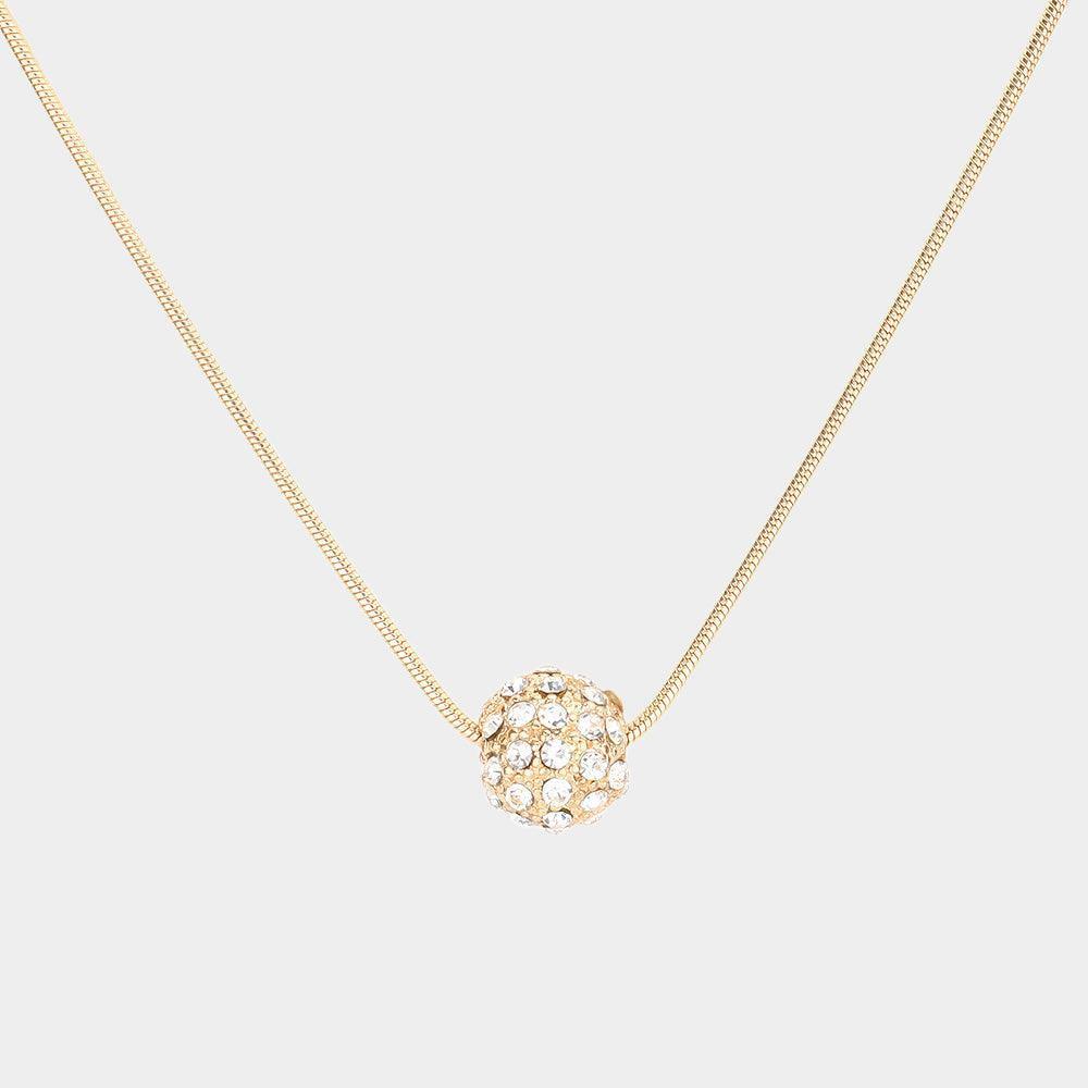 Gold Crystal Ball Pendant Necklace - Jewelry Store by Erik Rayo