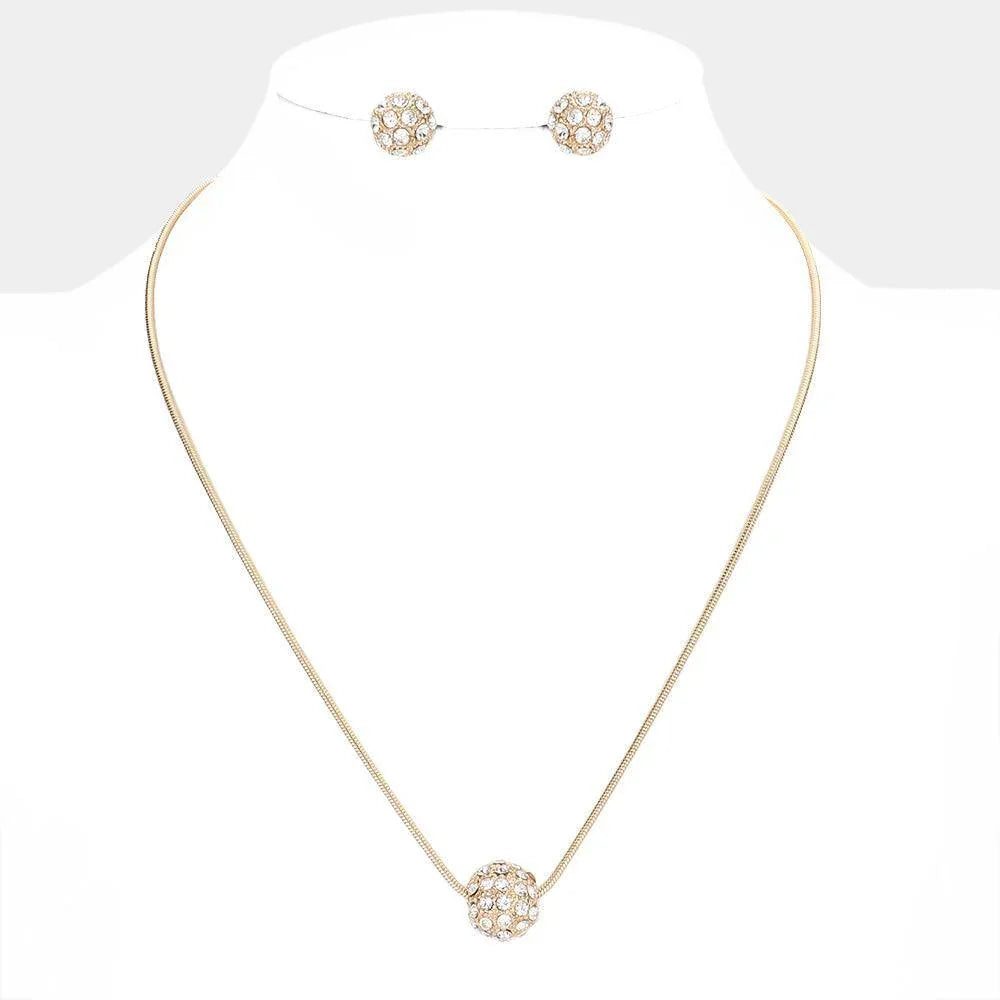 Gold Crystal Ball Pendant Necklace - Jewelry Store by Erik Rayo