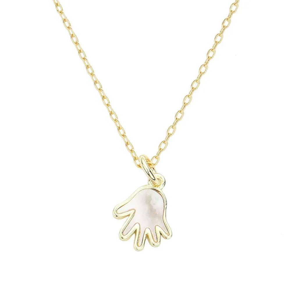 Gold Gold Dipped Mother of Pearl Hand Pendant Necklace - Jewelry Store by Erik Rayo