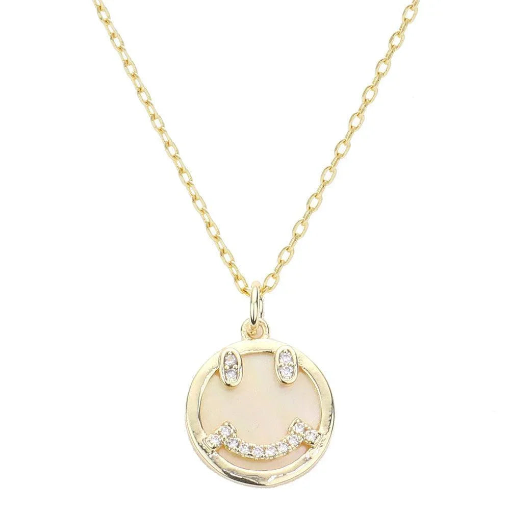 Gold Gold Dipped Mother of Pearl Smile Pendant Necklace - Jewelry Store by Erik Rayo