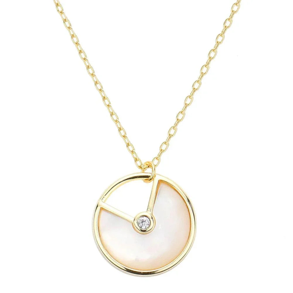 Gold Gold Dipped Geometric Mother of Pearl Pendant Necklace - Jewelry Store by Erik Rayo