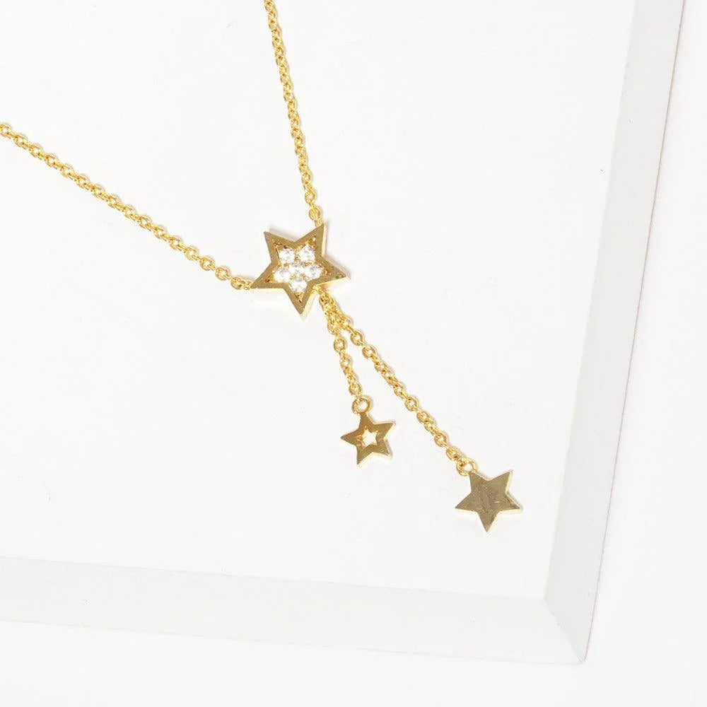 Gold Gold Dipped Rhinestone Pave Star Pendant Necklace - Jewelry Store by Erik Rayo