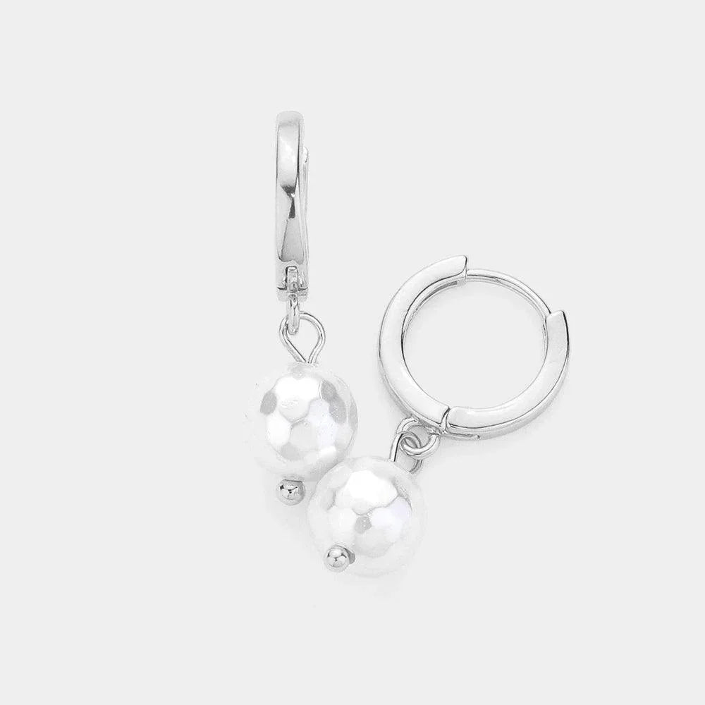 Pearl Dangle Huggie Earrings - Jewelry Store by Erik Rayo