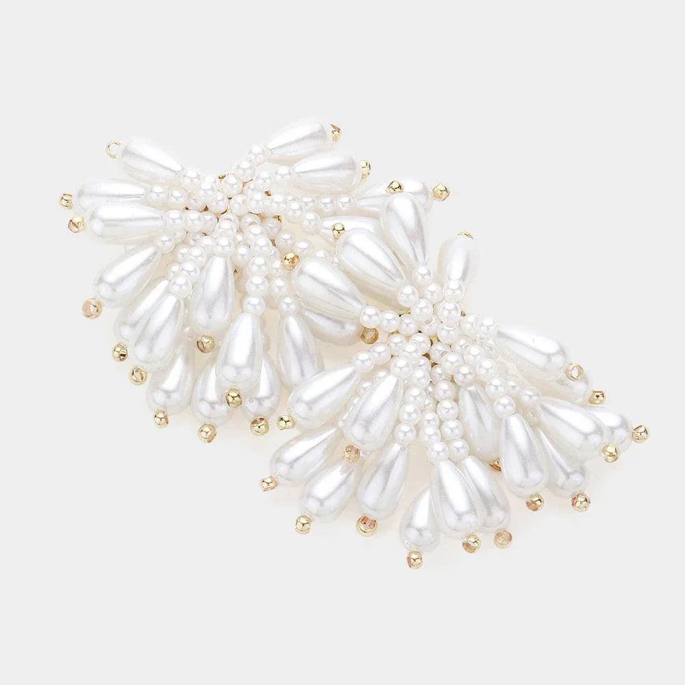 Gold Pearl Cluster Earrings - Jewelry Store by Erik Rayo