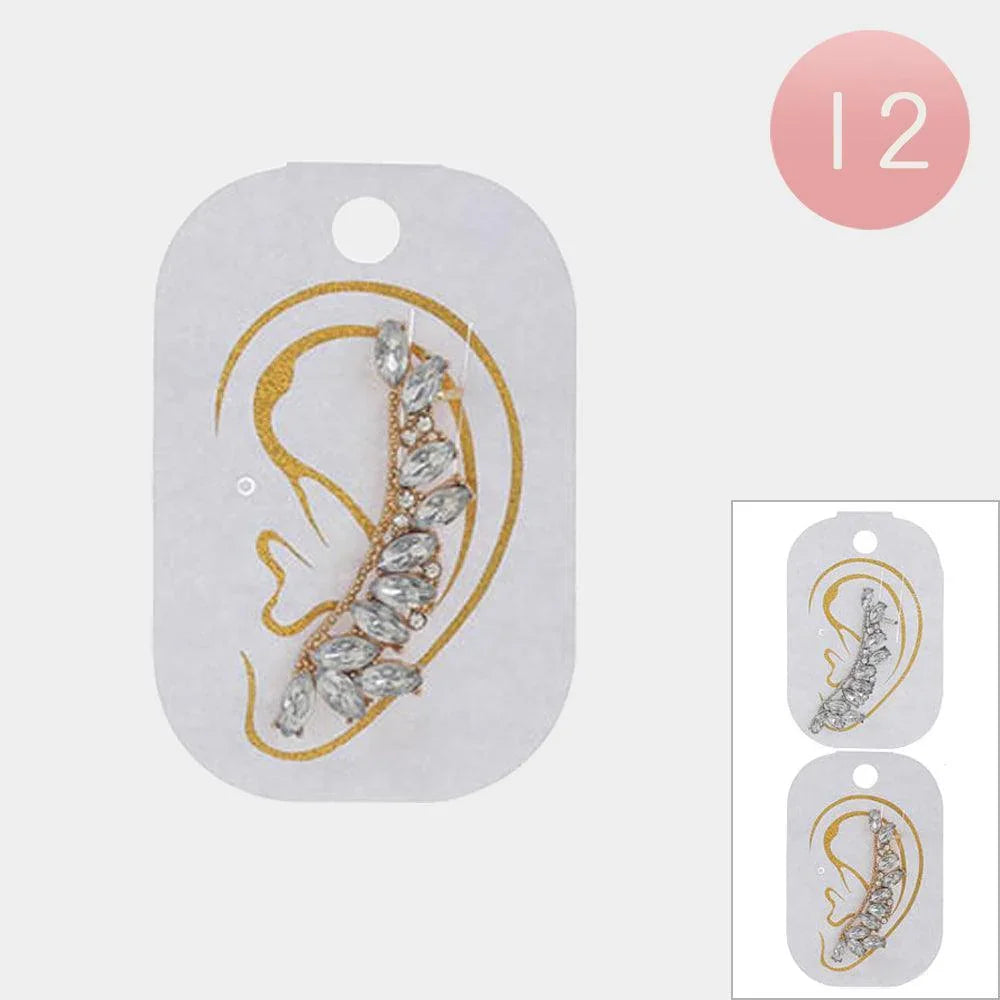 12PCS - Marquise Stone Cluster Ear Cuffs - Jewelry Store by Erik Rayo