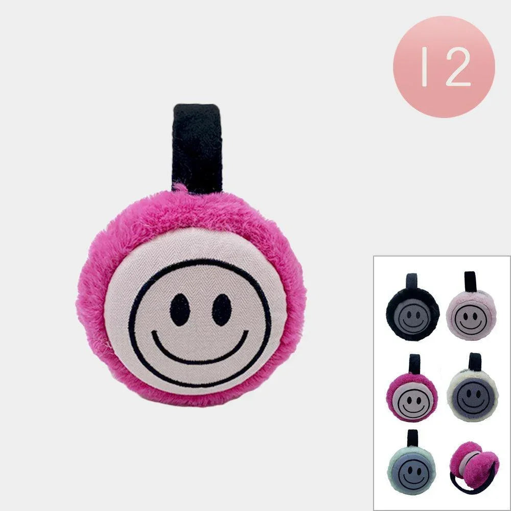 12PCS - Foldable Faux Fur Trimmed Smile Earmuffs - Jewelry Store by Erik Rayo