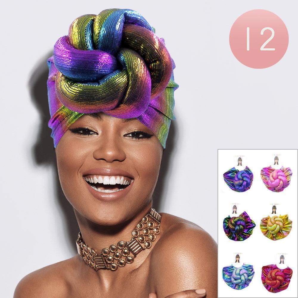 Metallic Ombre Turban Hats 12 Pack - Jewelry Store by Erik Rayo
