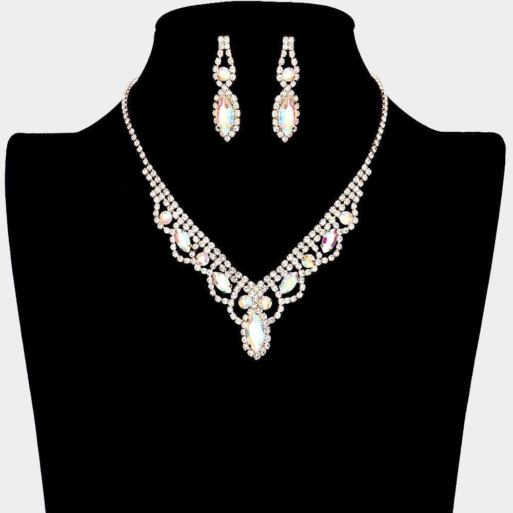 Gold Crystal Necklace Rhinestone Paved - Jewelry Store by Erik Rayo