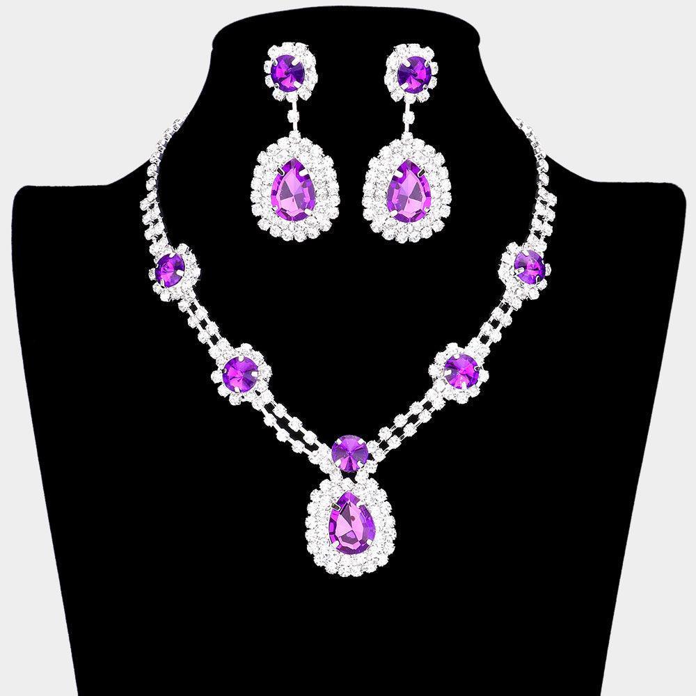 Teardrop Accented Rhinestone Necklace - Jewelry Store by Erik Rayo