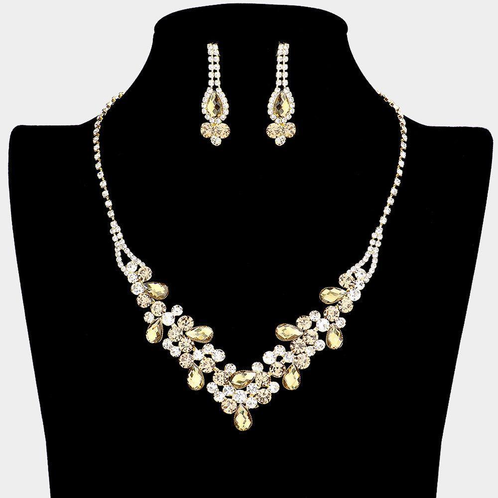 Teardrop Accented Rhinestone Necklace - Jewelry Store by Erik Rayo
