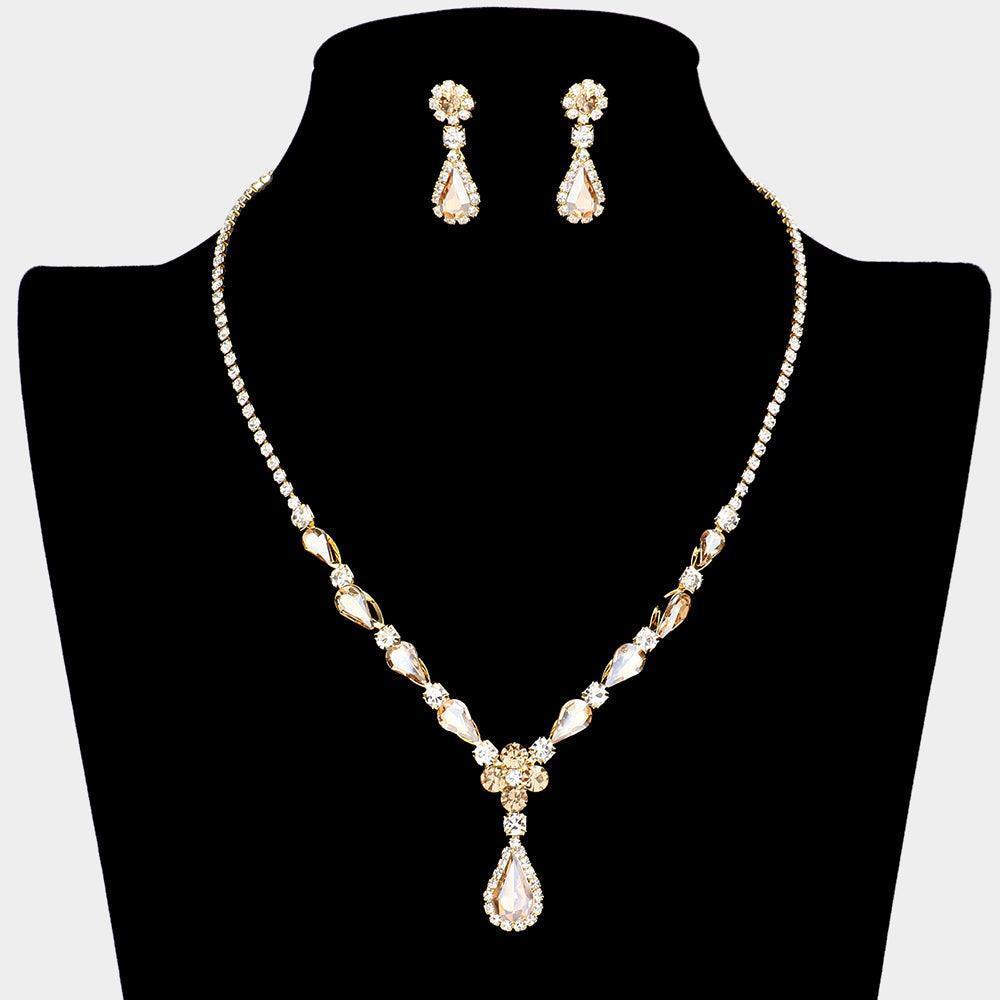 Teardrop Accented Rhinestone Necklace - Jewelry Store by Erik Rayo