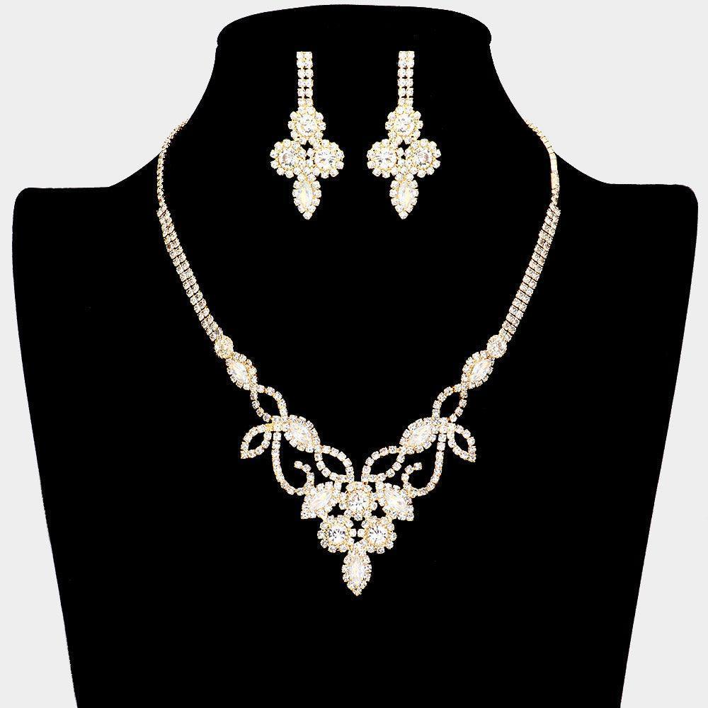 Gold CZ Stone Pave Flower Necklace - Jewelry Store by Erik Rayo