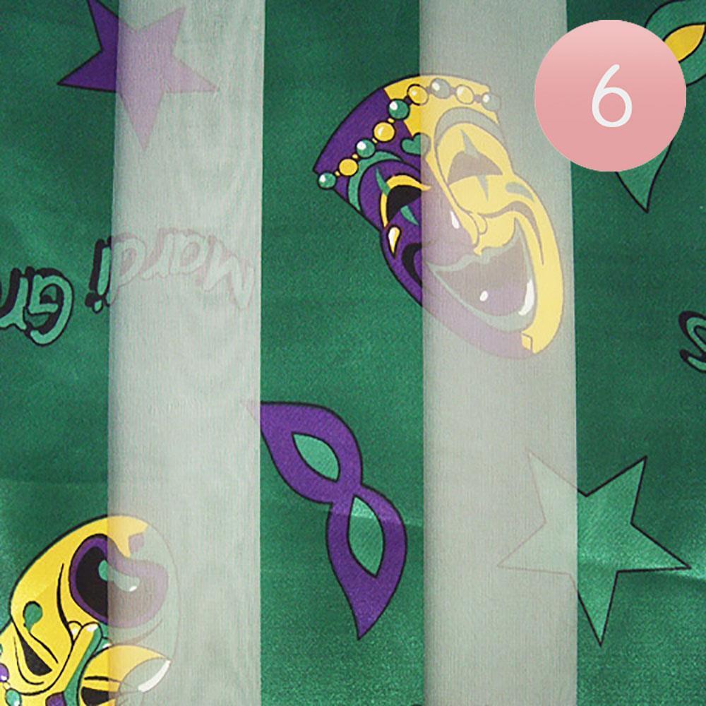 Green 6PCS - Silk Feel Mask Mardi Gras Print scarf - Jewelry Store by Erik Rayo