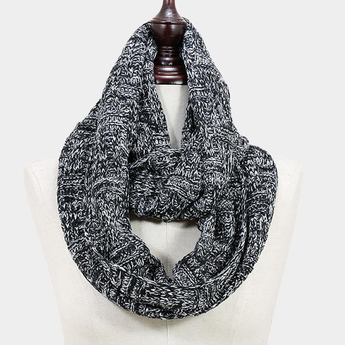 Black Acrylic Knitted Infinity Scarf - Jewelry Store by Erik Rayo