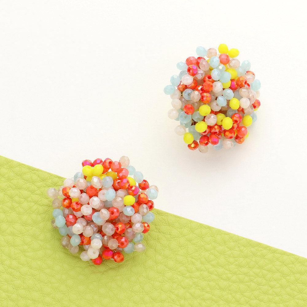 Faceted Bead Cluster Stud Earrings - Jewelry Store by Erik Rayo
