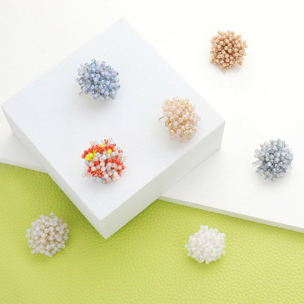 Faceted Bead Cluster Stud Earrings - Jewelry Store by Erik Rayo