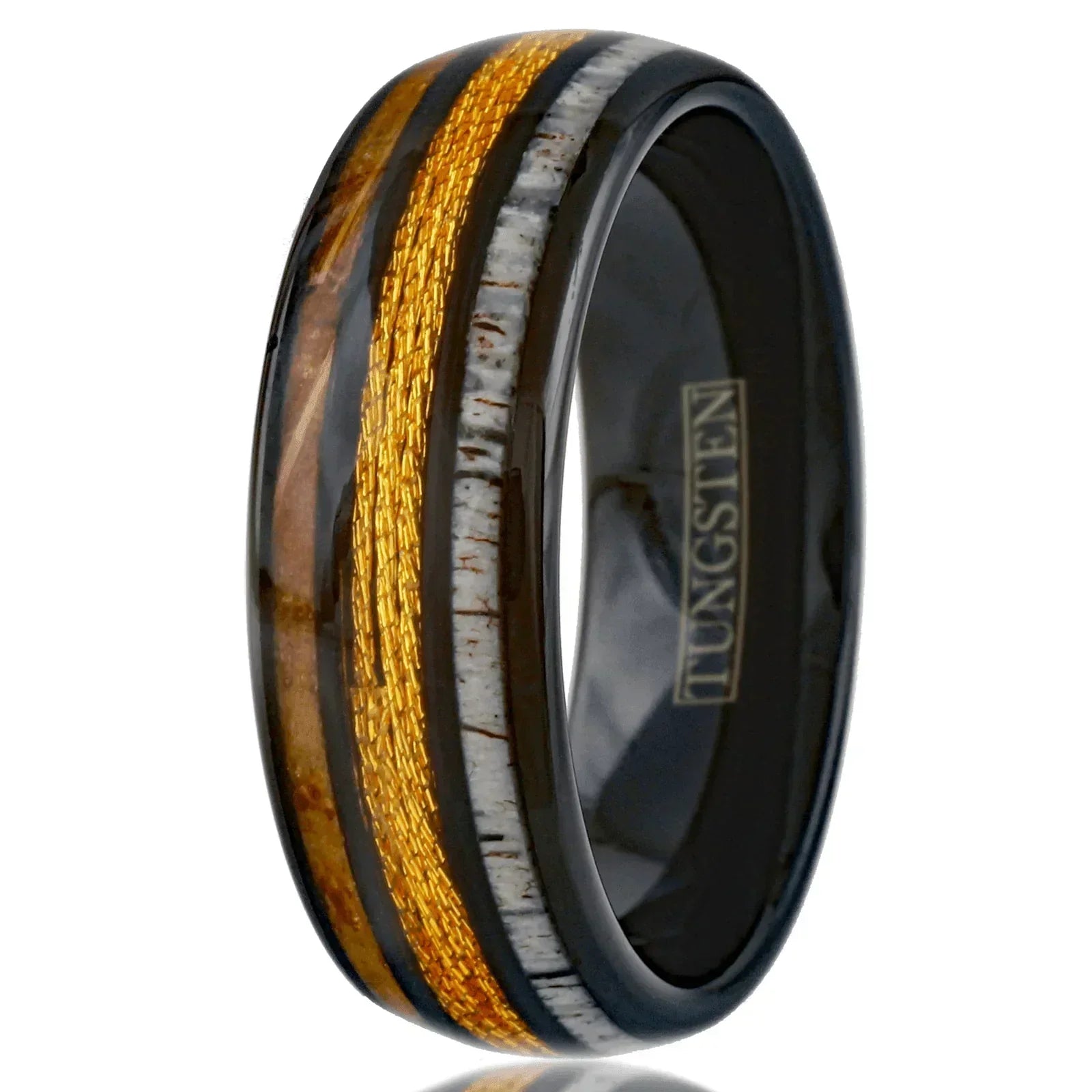 Men's Wedding Band Rings - Gold Fishing Line Whiskey Barrel Deer Antler - Wedding Rings for Men and Women - Jewelry Store by Erik Rayo