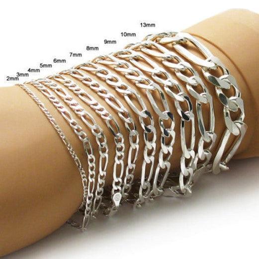 Bracelets for Men and Women Silver Figaro Brazalete HombreMujer - Jewelry Store by Erik Rayo